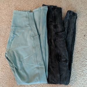 aerie offline leggings light green and grey